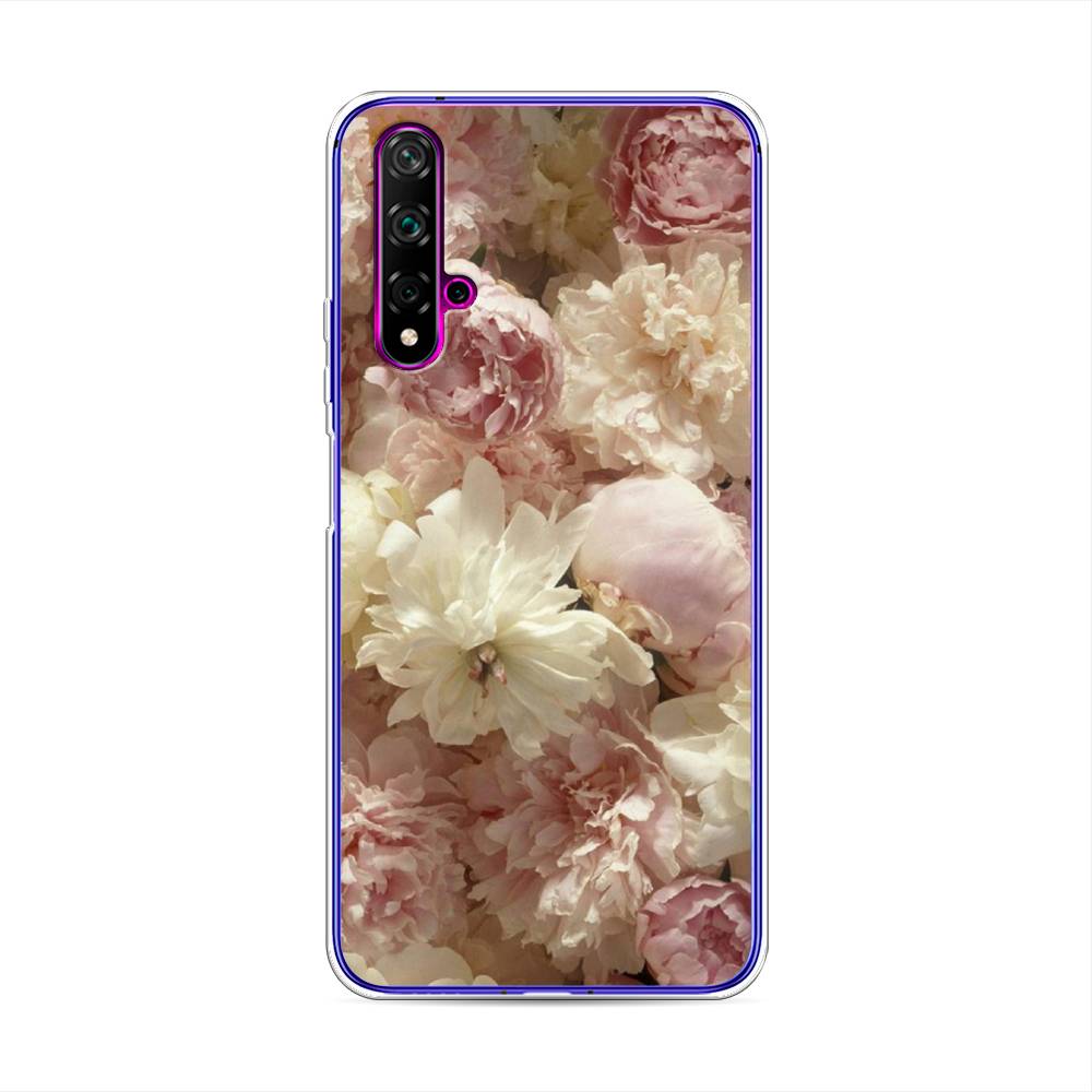 

Чехол Awog на Huawei Nova 5T "Пионы светлые", Разноцветный, 610550-8