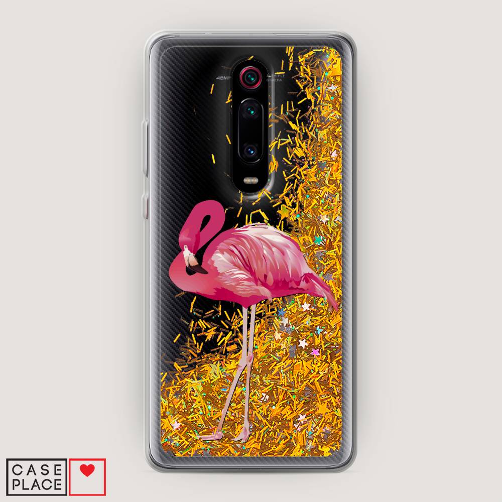 

Жидкий чехол с блестками "Застенчивый фламинго" на Xiaomi Mi 9T, 35790-1