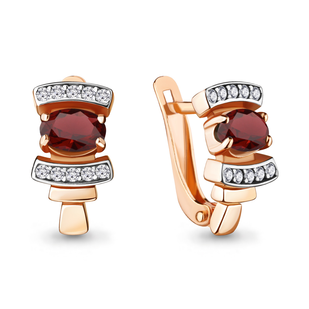 

Серьги из серебра с гранатом Aquamarine 4723203А_925_з, 4723203А_925_з