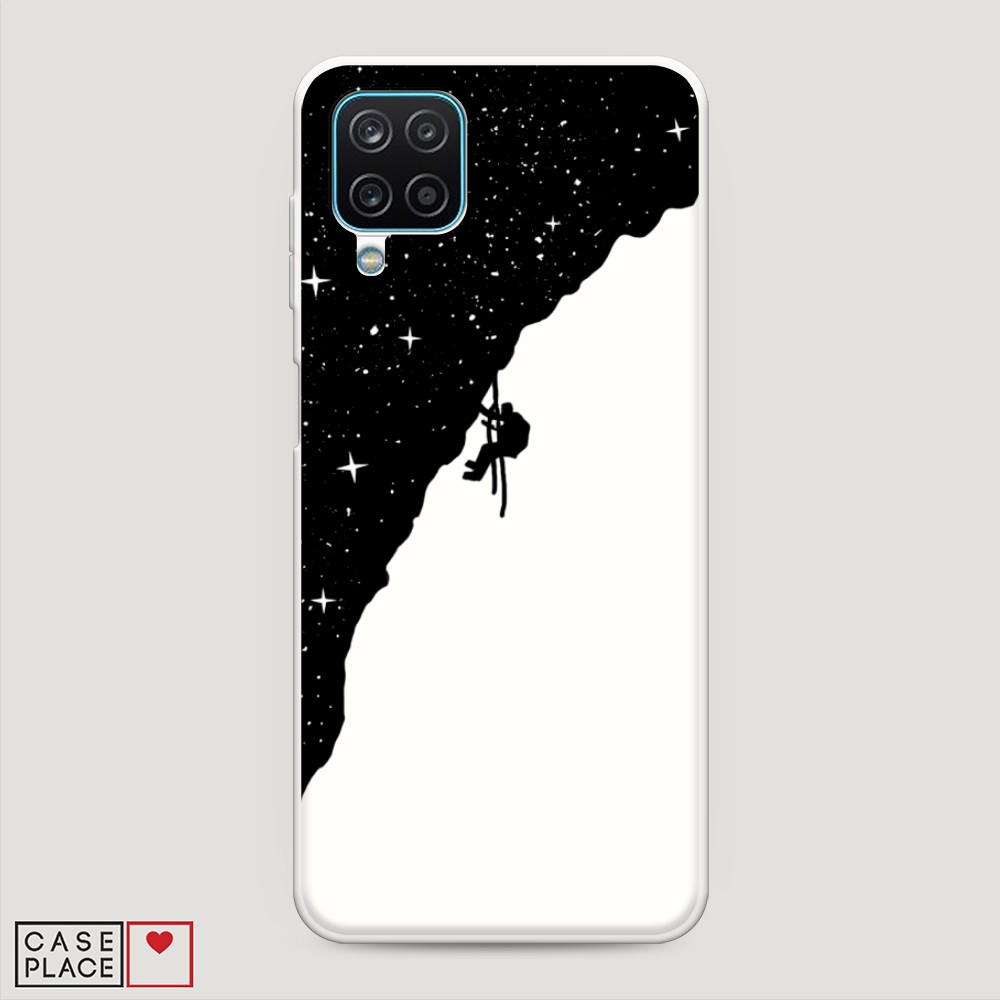 фото Матовый силиконовый чехол "скалолаз в космосе" на samsung galaxy a12 awog