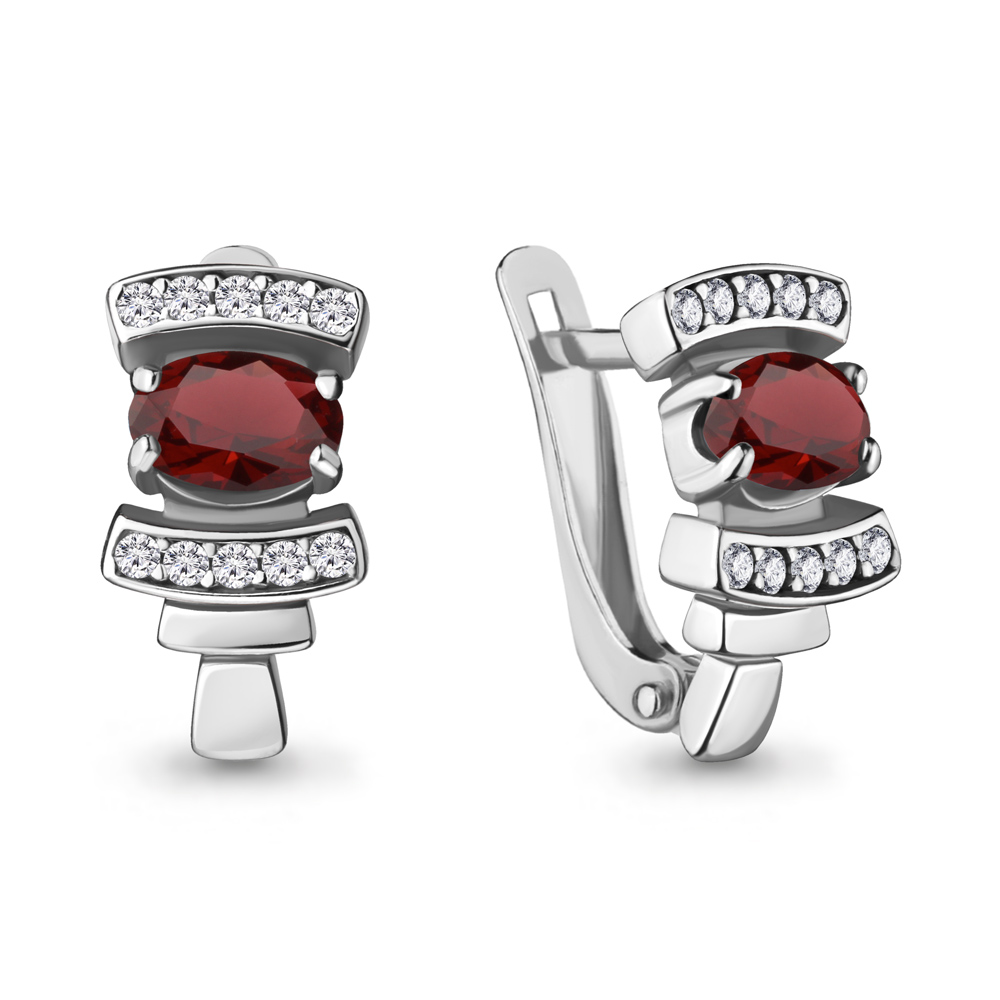 

Серьги из серебра с гранатом Aquamarine 4723203А_925_р, 4723203А_925_р