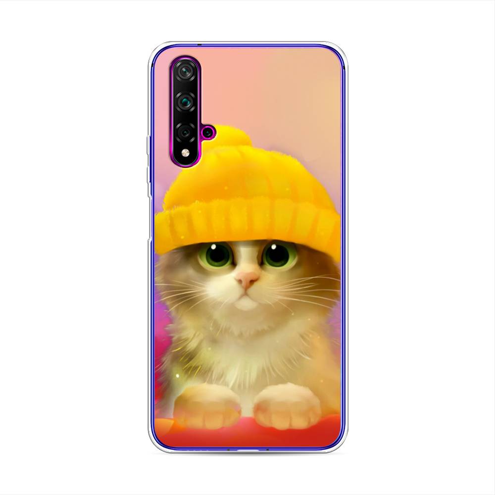 

Чехол Awog на Huawei Nova 5T "Котенок в желтой шапке", Разноцветный, 610550-2