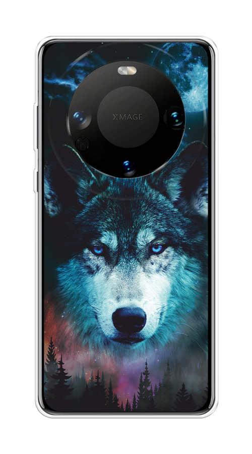 

Чехол на Huawei Mate 60 "Лунный волк", Бирюзовый;розовый;синий, 6122150-1