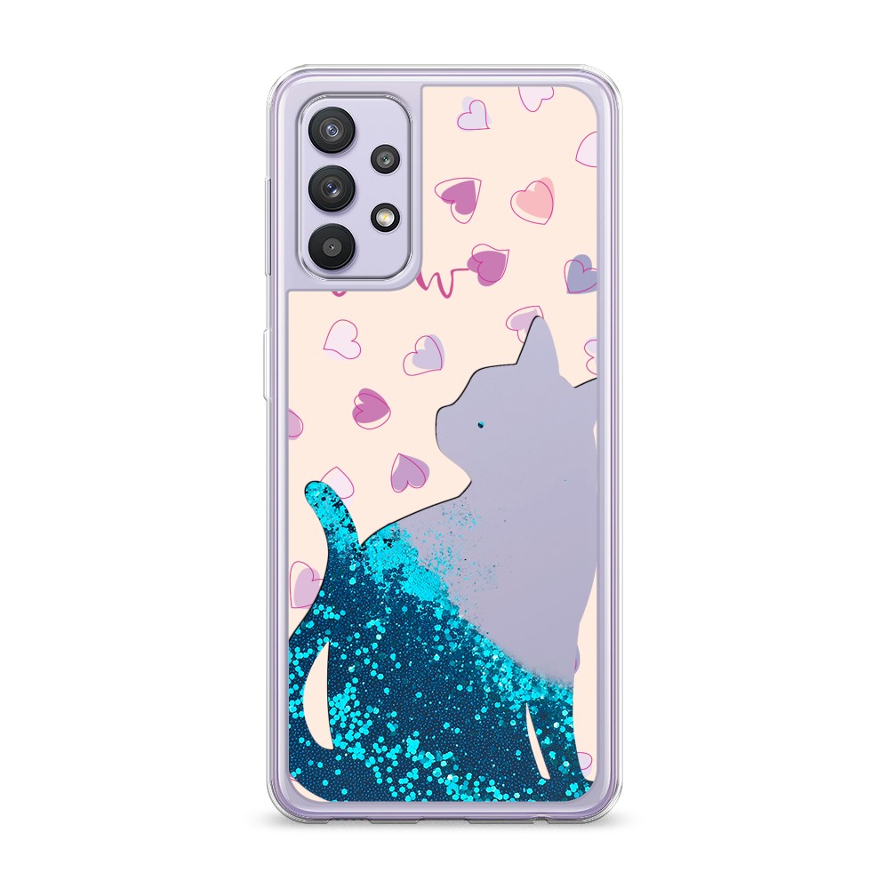 

Жидкий чехол с блестками "Прозрачный кот" на Samsung Galaxy A32, 2102093-1
