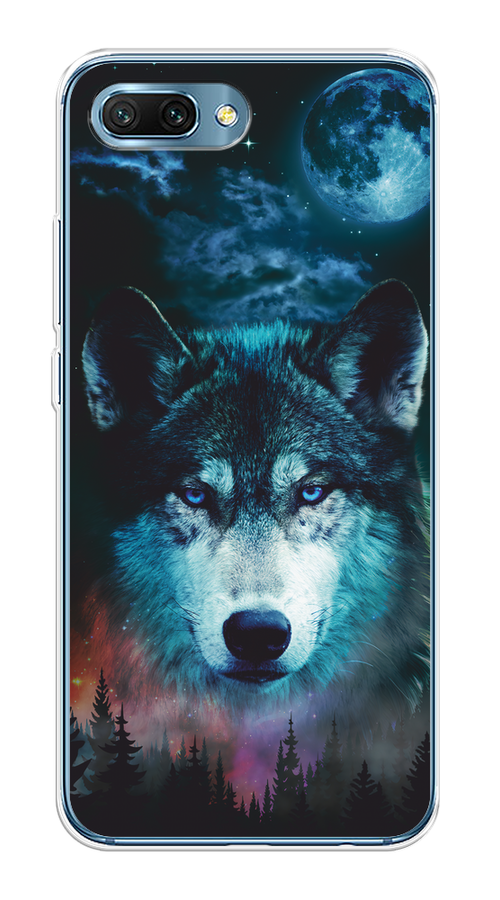

Чехол на Honor 10 "Лунный волк", Бирюзовый;розовый;синий, 65350-1