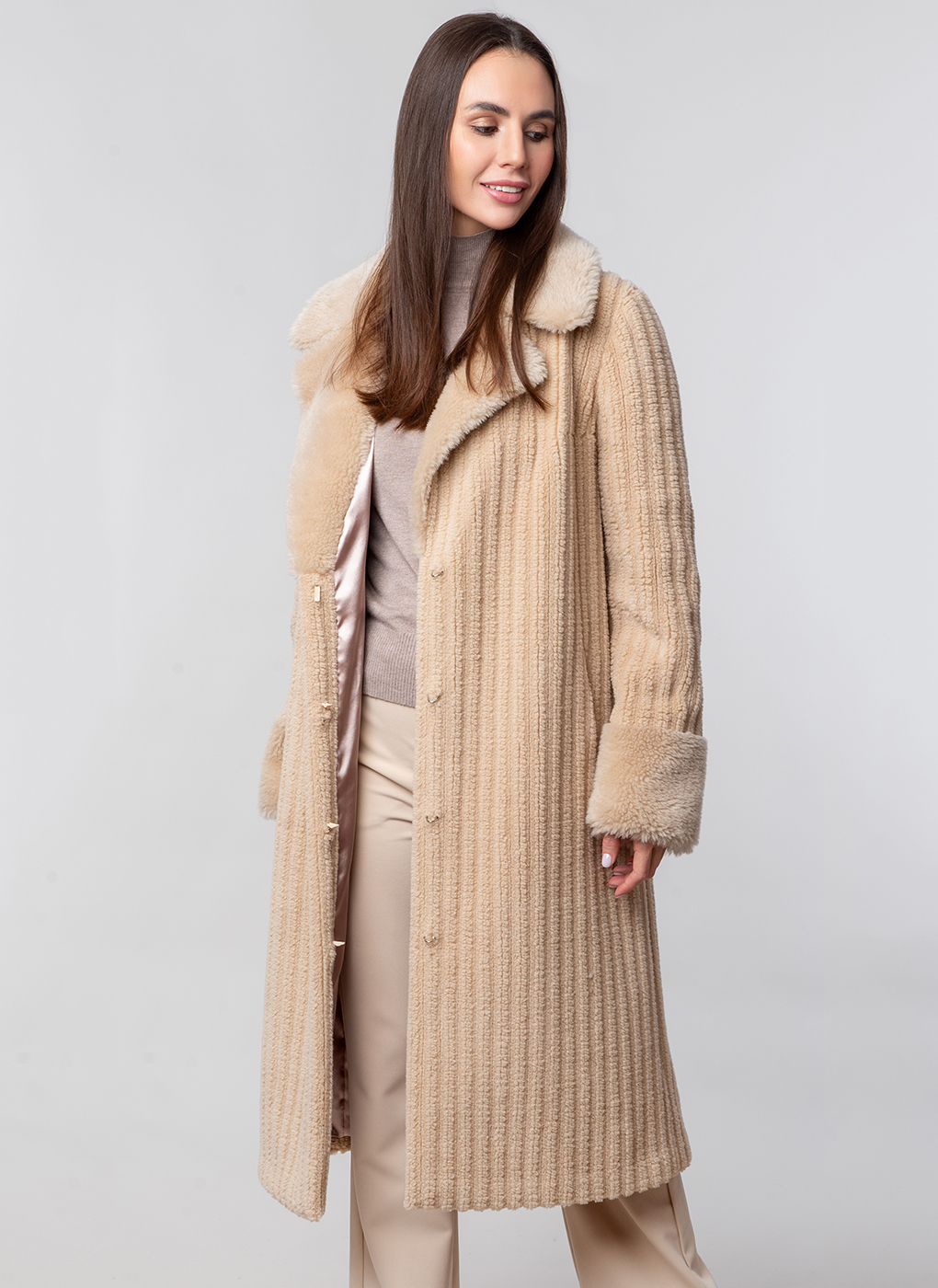 

Пальто женское Endgiel 59367 бежевое 44 RU, 59367