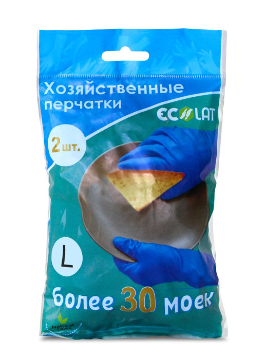 Перчатки хозяйственные Ecolat, р. L, 1 пара