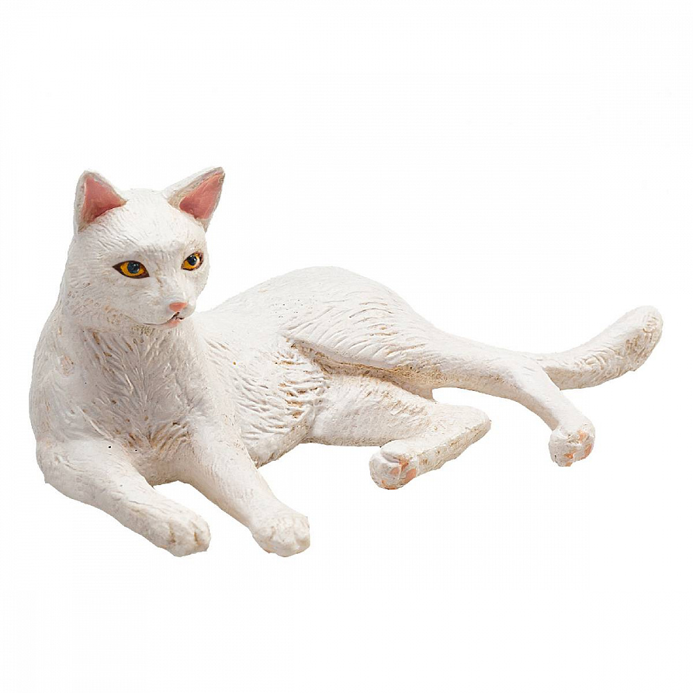 Фигурка KONIK Кошка, лежащая, белая, AMF1092