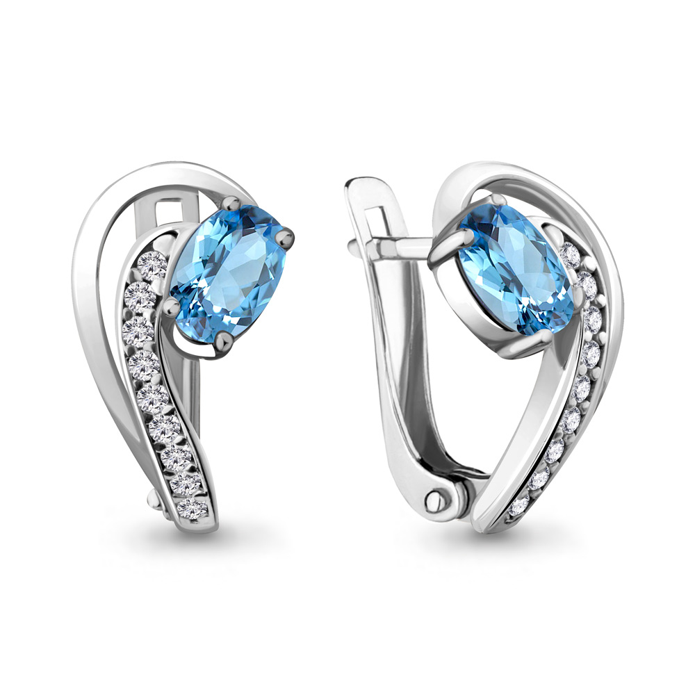

Серьги из серебра с топазом Aquamarine 4723705А_925_р, 4723705А_925_р