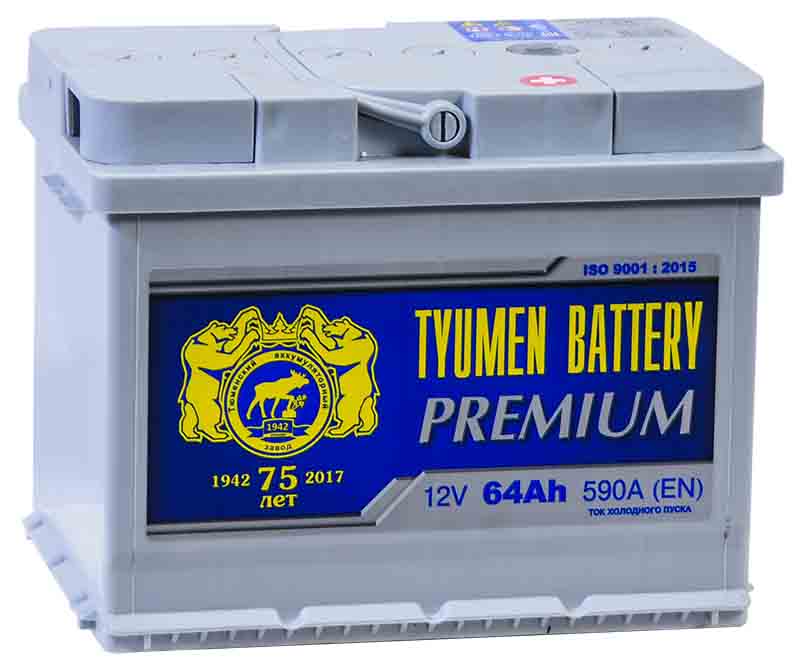 

Аккумулятор автомобильный TYUMEN BATTERY PREMIUM 64 А/ч 620 А обр. пол. (242x175x190), Евро L2