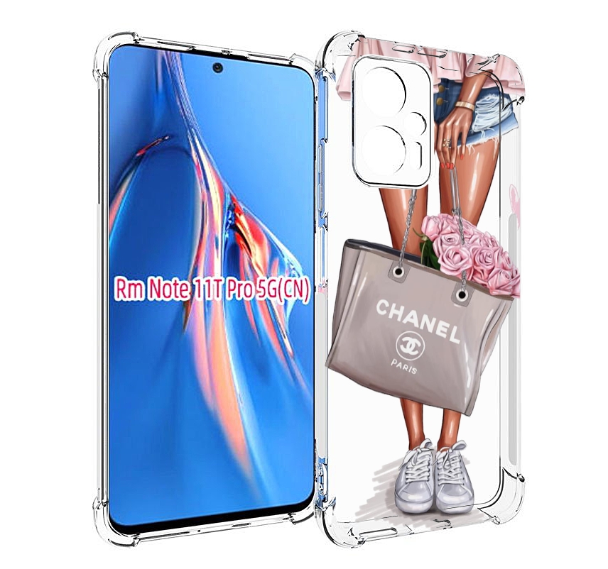 

Чехол MyPads Девушка-с-сумкой женский для Xiaomi Redmi Note 11T Pro / 11T Pro Plus / Po..., Прозрачный, Tocco