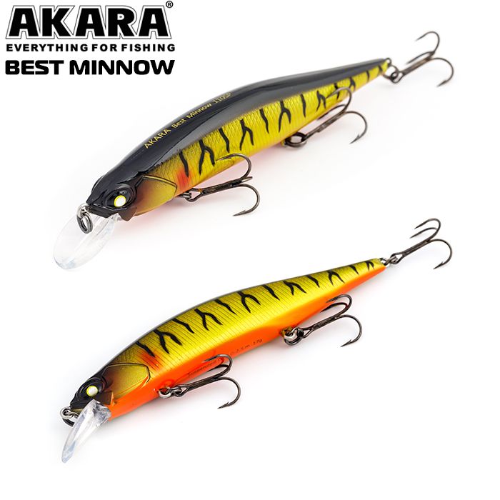 

Воблер Akara Best Minnow 110SP 17 гр 3/5 oz 4,3 in A108, Разноцветный, Best Minnow