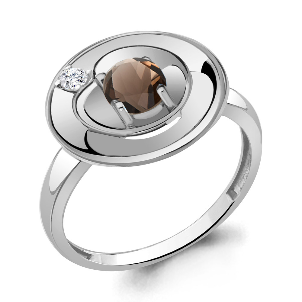 

Кольцо из серебра с кварцем/фианитом р. Aquamarine 6944601А, 6944601А_925_р