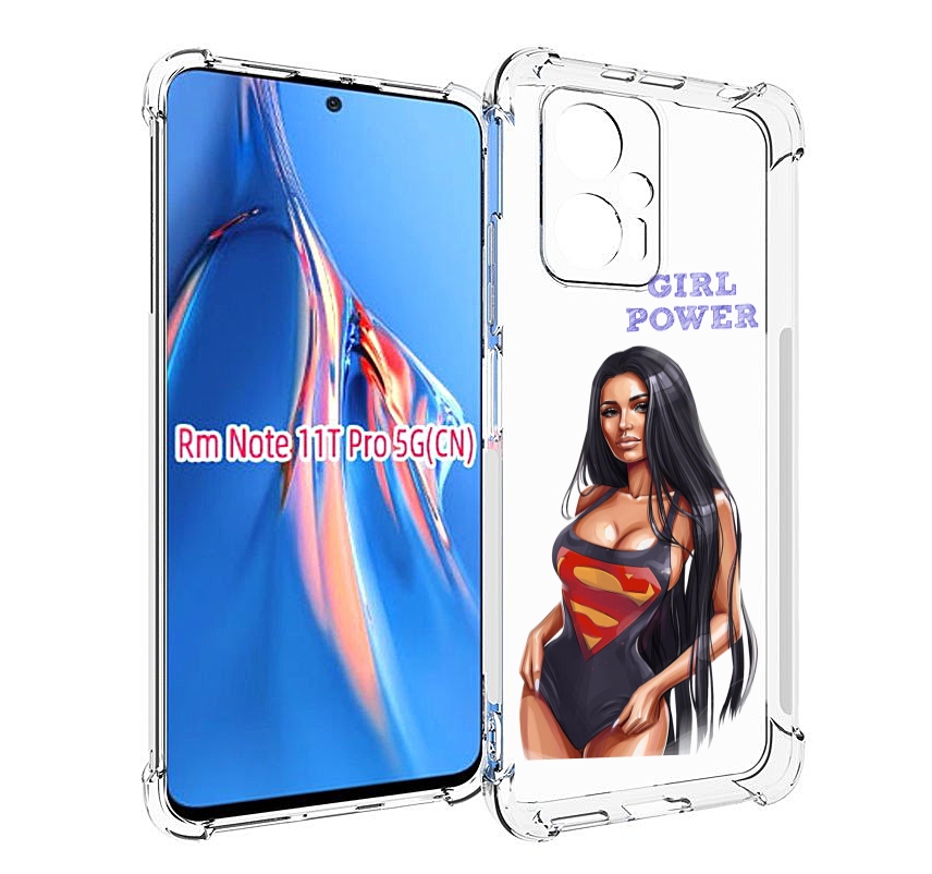 

Чехол MyPads Девушка-супермен женский для Xiaomi Redmi Note 11T Pro / 11T Pro Plus / Po..., Прозрачный, Tocco