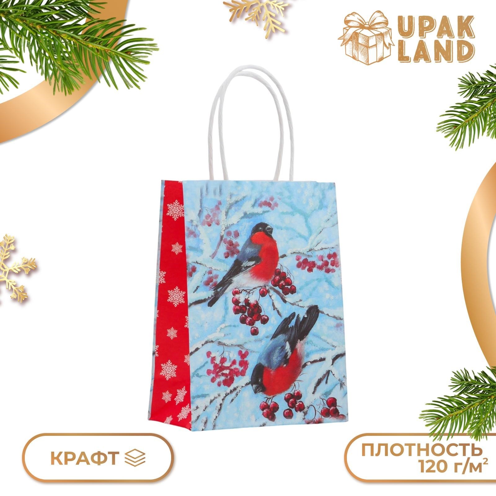 

Подарочный пакет UPAK LAND бумажный Снегири 16 х 12 х 6 см