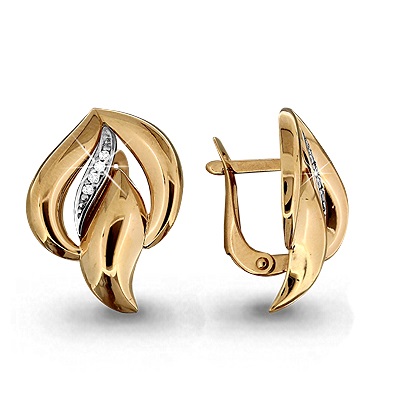 

Серьги из красного золота с фианитом Aquamarine 42456, 42456_585_кз