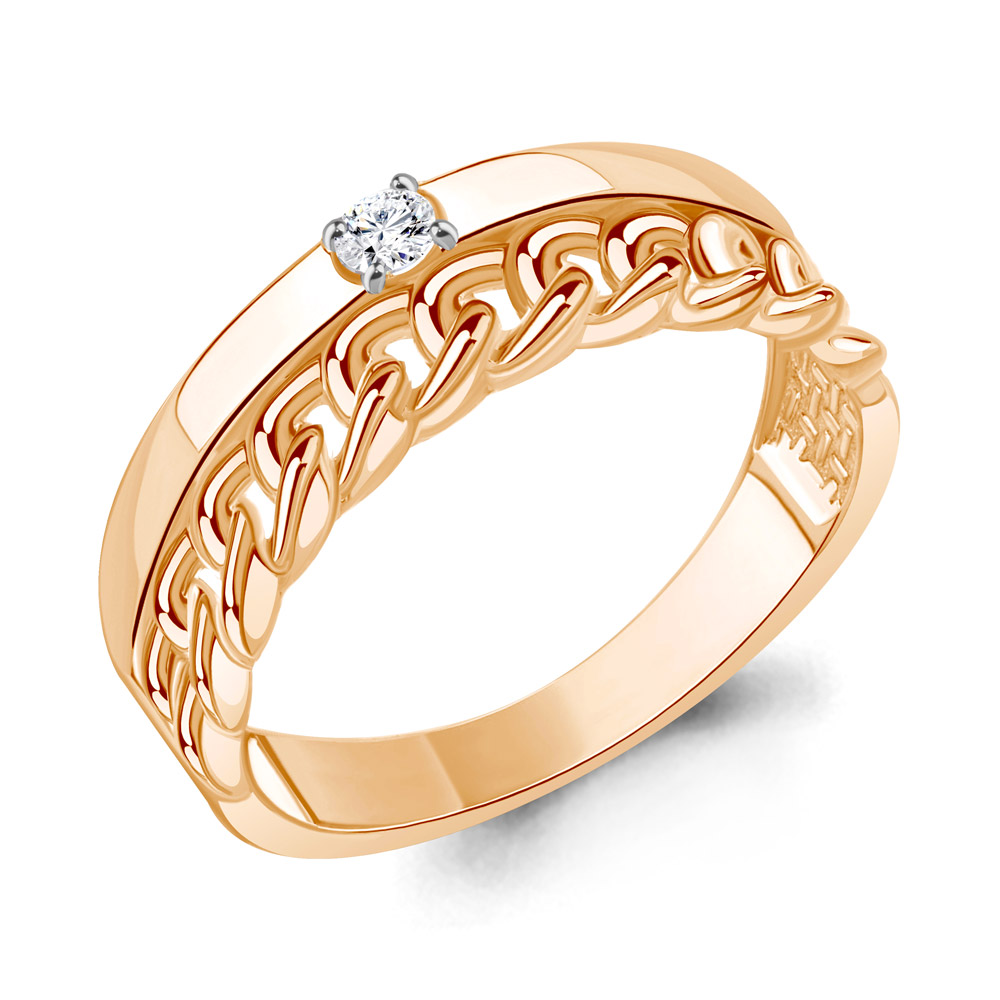 

Кольцо из красного золота с бриллиантом р., Aquamarine 964190к, 964190к_585_кз