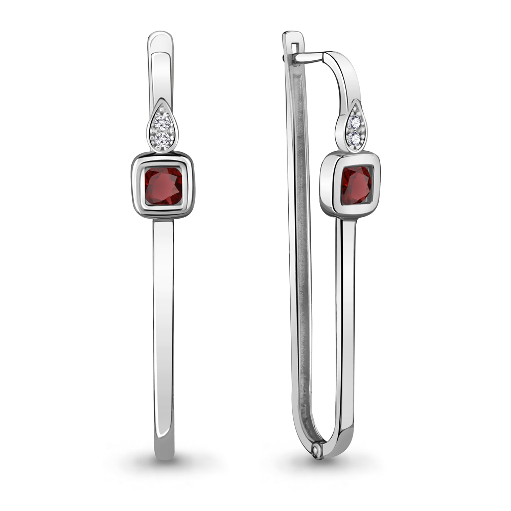

Серьги из серебра с гранатом Aquamarine 4725303А_925_р, 4725303А_925_р