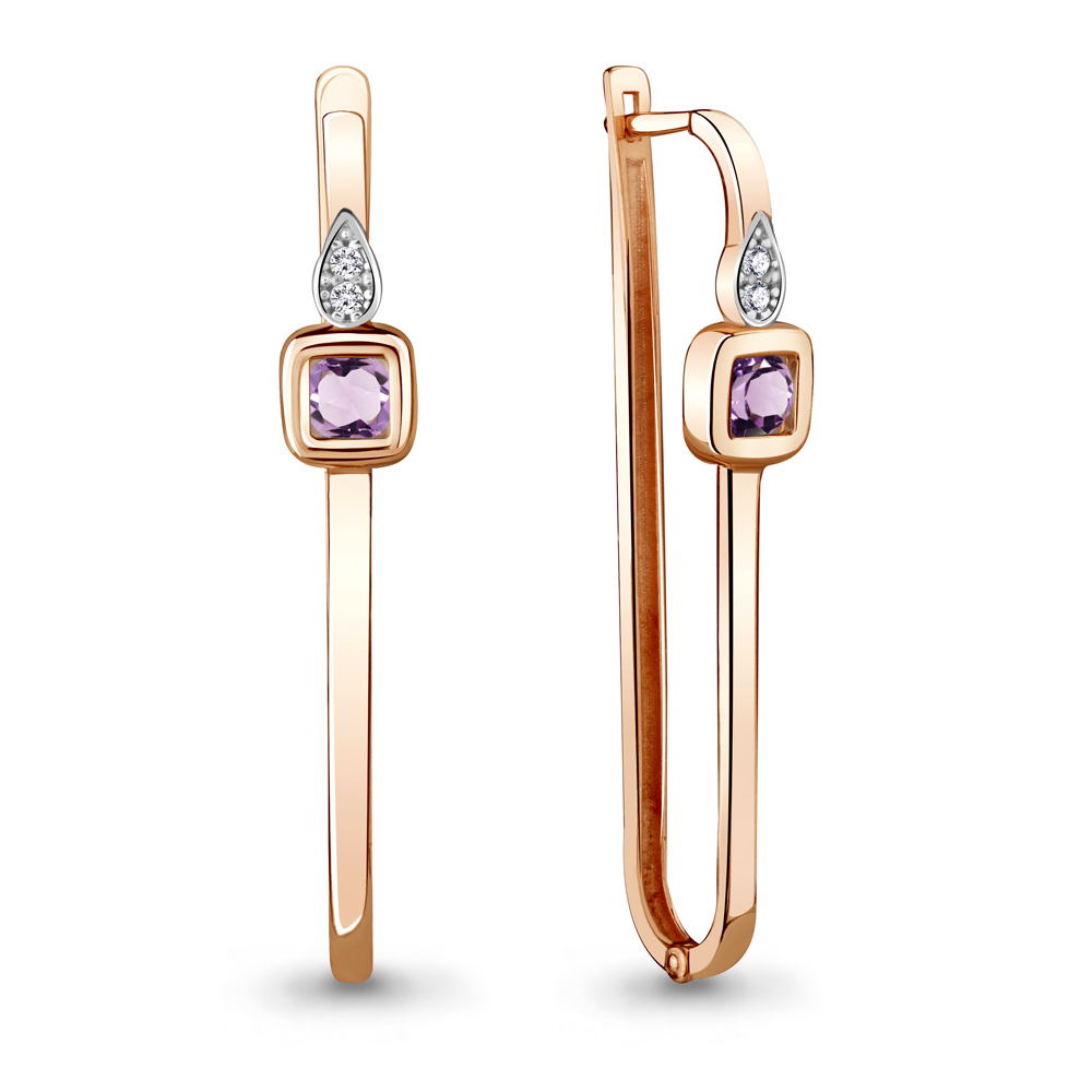 

Серьги из серебра с аметистом Aquamarine 4725304А_925_з, 4725304А_925_з