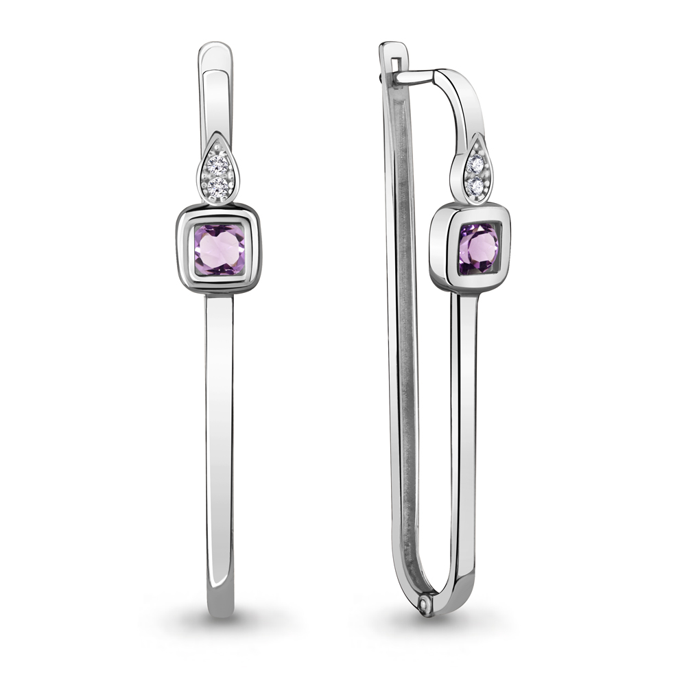 

Серьги из серебра с аметистом Aquamarine 4725304А_925_р, 4725304А_925_р