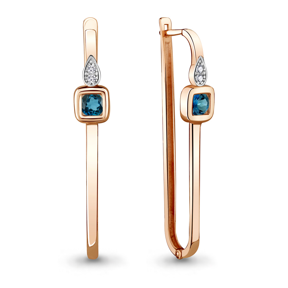 

Серьги из серебра с топазом Aquamarine 4725308А_925_з, 4725308А_925_з