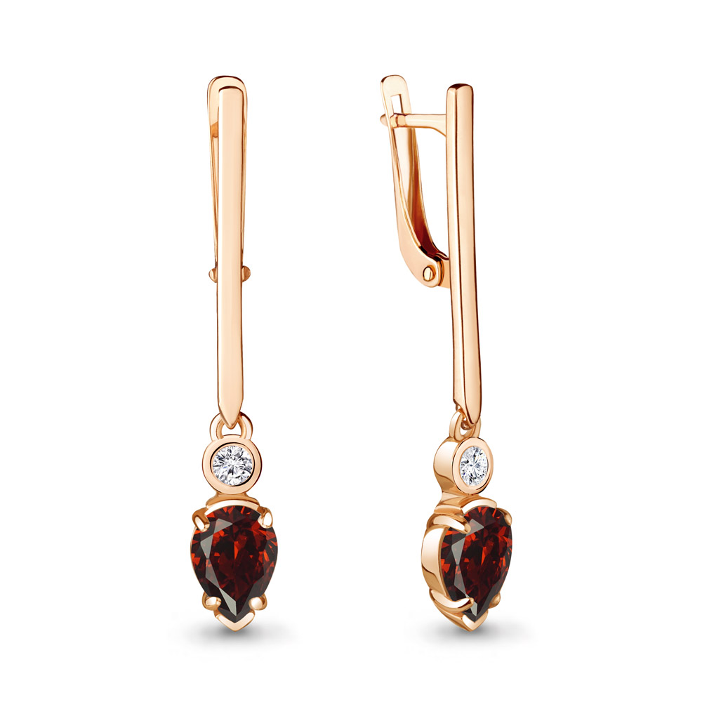

Серьги из серебра с гранатом Aquamarine 4725403А_925_з, 4725403А_925_з
