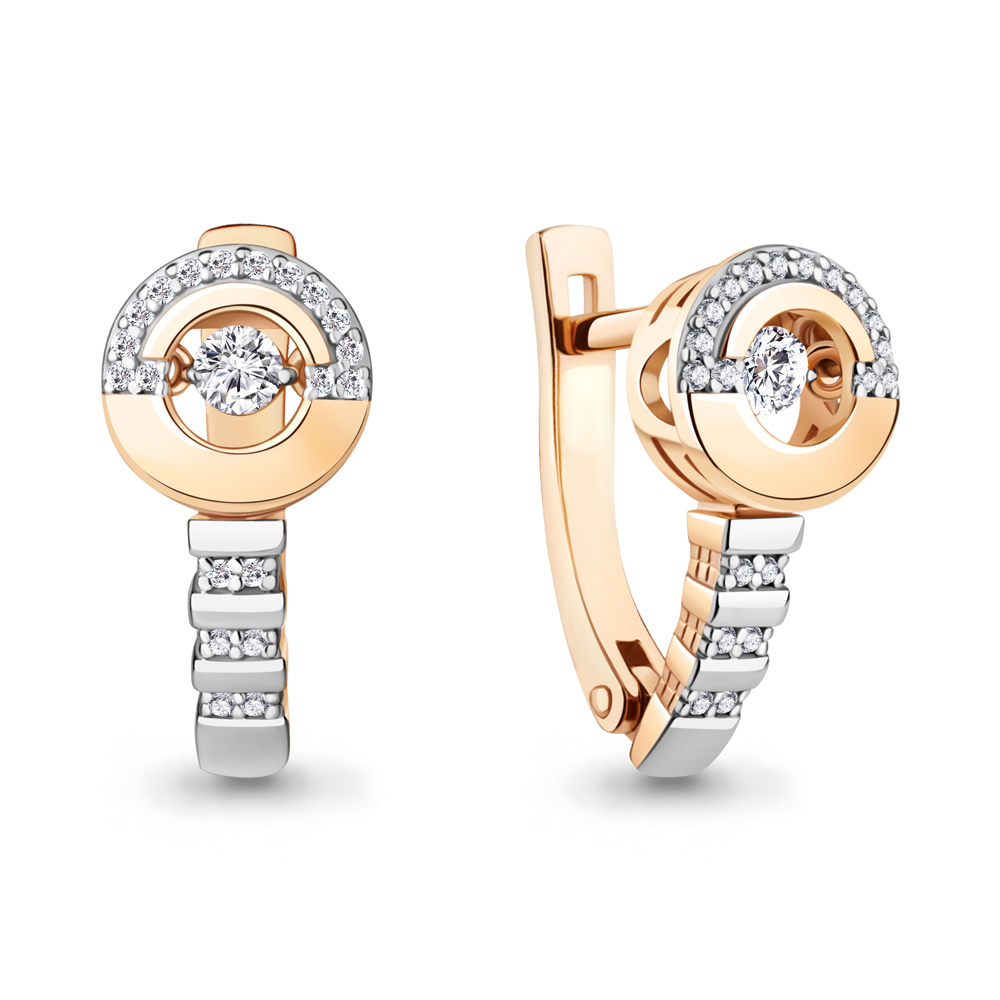 

Серьги из красного золота с бриллиантом Aquamarine 942970к, 942970к_585_кз