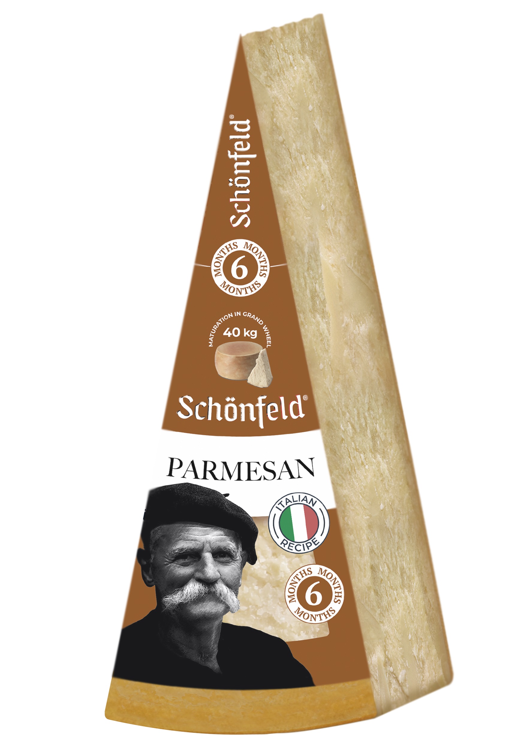 Сыр твердый Schonfeld Parmesan выдержанный 6 месяцев 43%