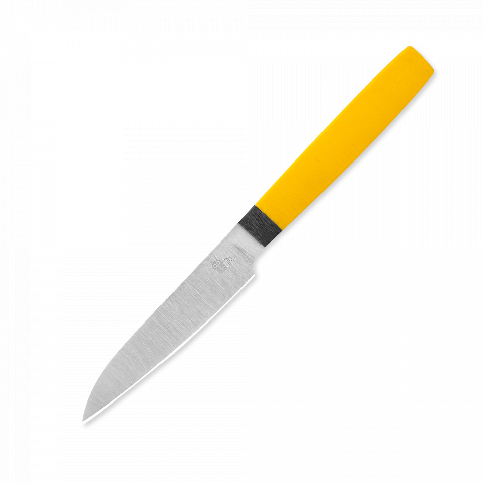Нож кухонный для чистки овощей и фруктов P100, OWL KNIFE, Yellow, 9,7 см, сталь N690