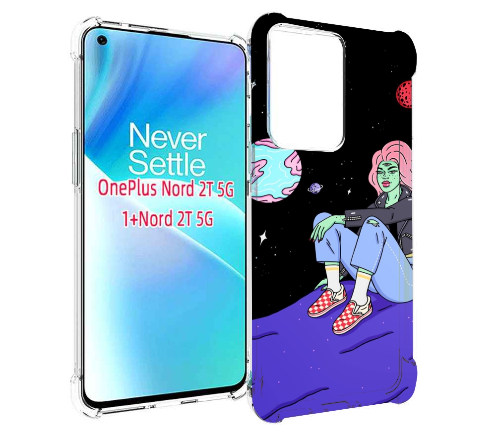 Чехол MyPads девушка-на-луне-мультик для OnePlus Nord 2T