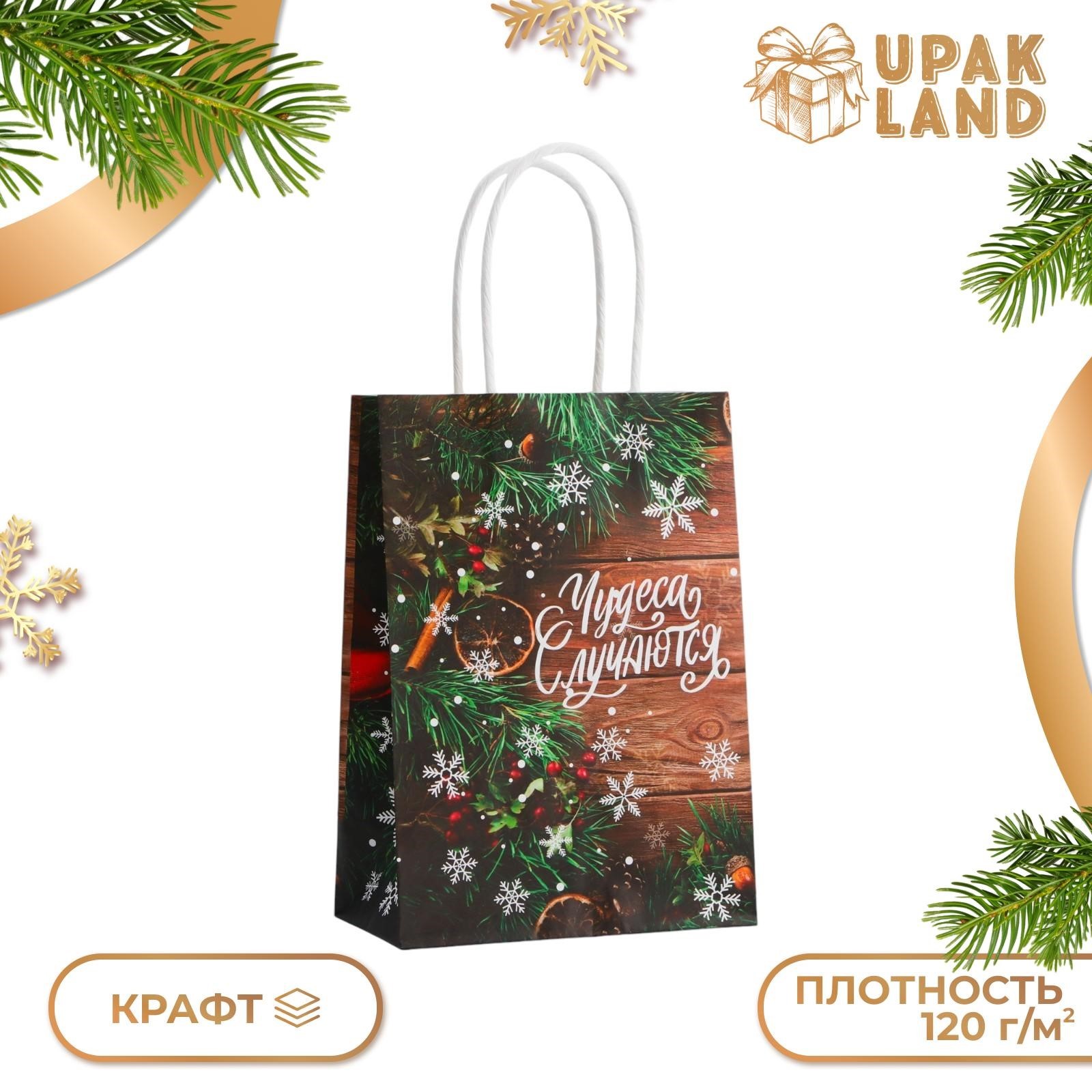 

Подарочный пакет UPAK LAND бумажный Чудеса 15 х 21 х 8 см