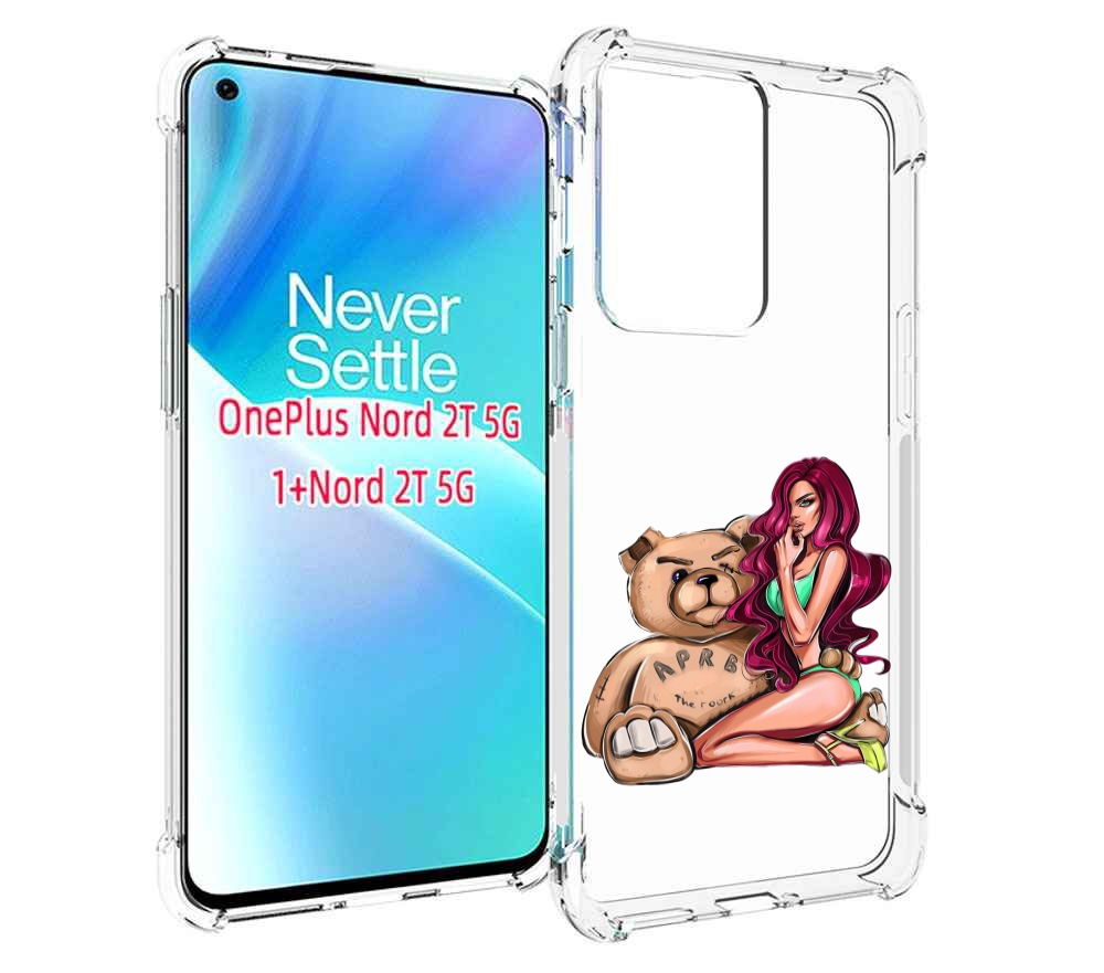 

Чехол MyPads девушка-с-большим-плюшевым-мишкой для OnePlus Nord 2T, Прозрачный, Tocco