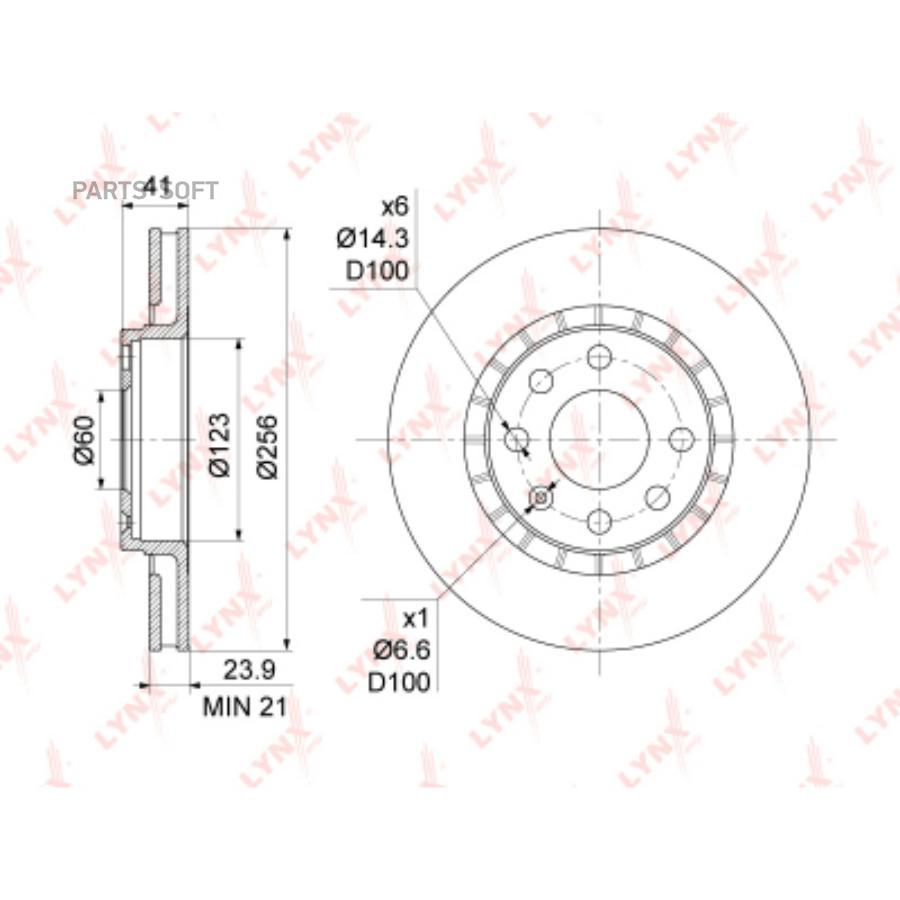 

Диск тормозной OPEL Astra F 1.4-2.0 91-98 / Vectra A/B 1.6-2.5 >0 LYNXauto BN-1121