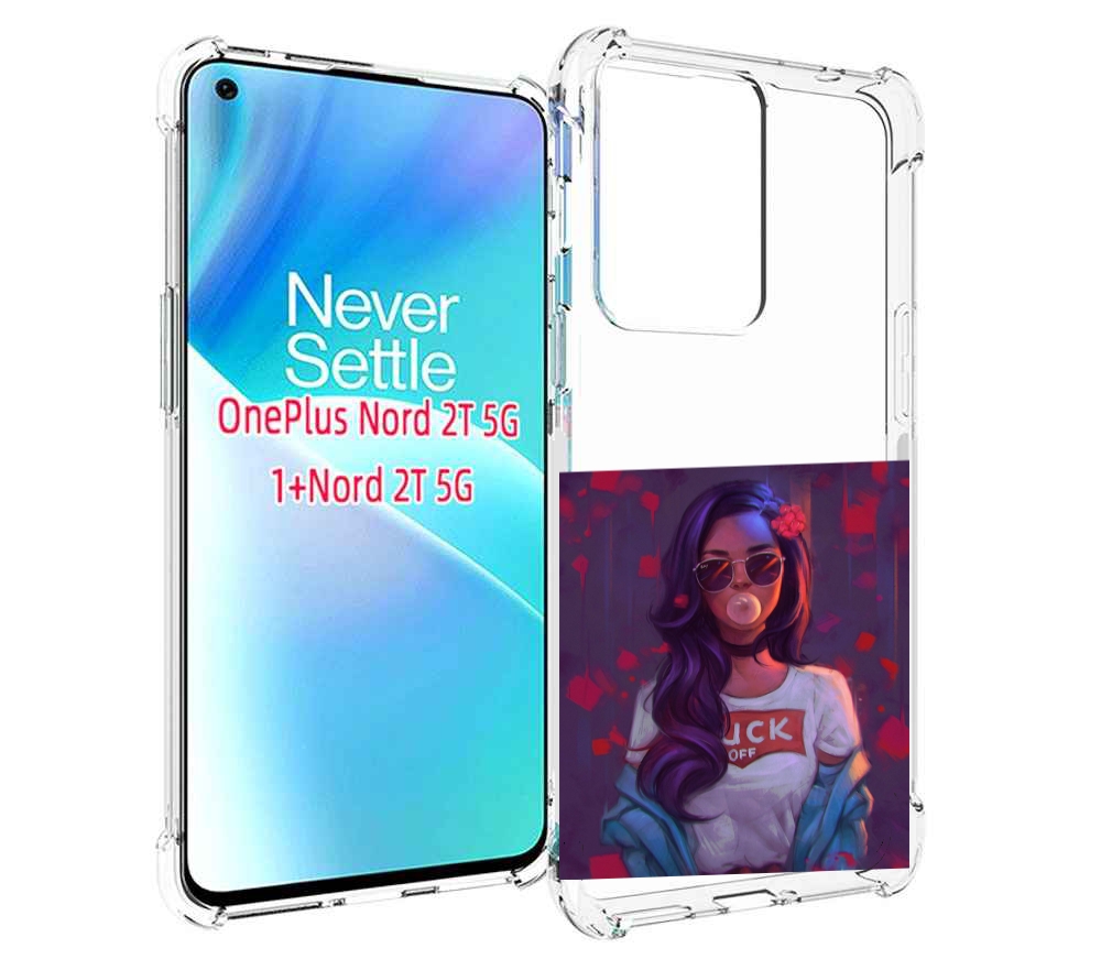 

Чехол MyPads девушка-с-жвачкой женской для OnePlus Nord 2T, Прозрачный, Tocco