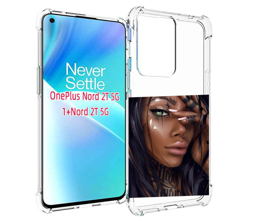 

Чехол MyPads девушка-с-зелеными-глазами-яркими для OnePlus Nord 2T, Прозрачный, Tocco