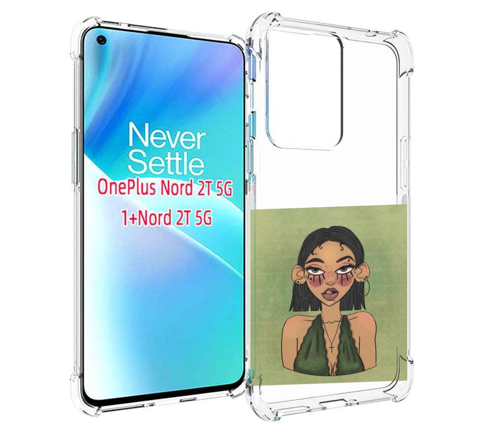 

Чехол MyPads девушка-с-каре-и-тату для OnePlus Nord 2T, Прозрачный, Tocco