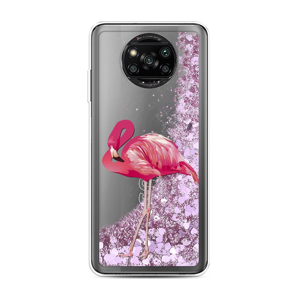 

Жидкий чехол с блестками "Застенчивый фламинго" на Xiaomi Poco X3 Pro, 310694-1