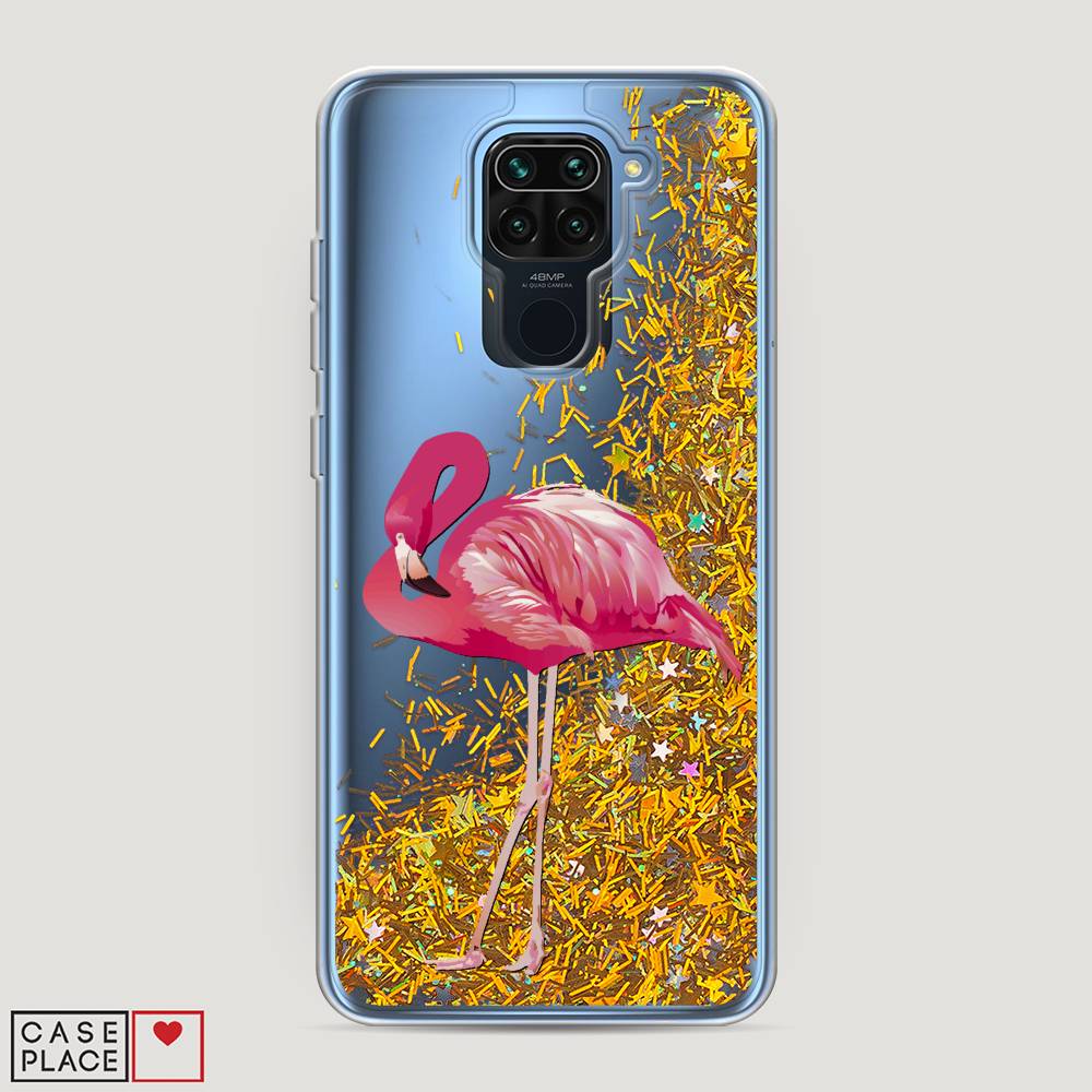 

Жидкий чехол с блестками "Застенчивый фламинго" на Xiaomi Redmi 10X 4G, 38290-1