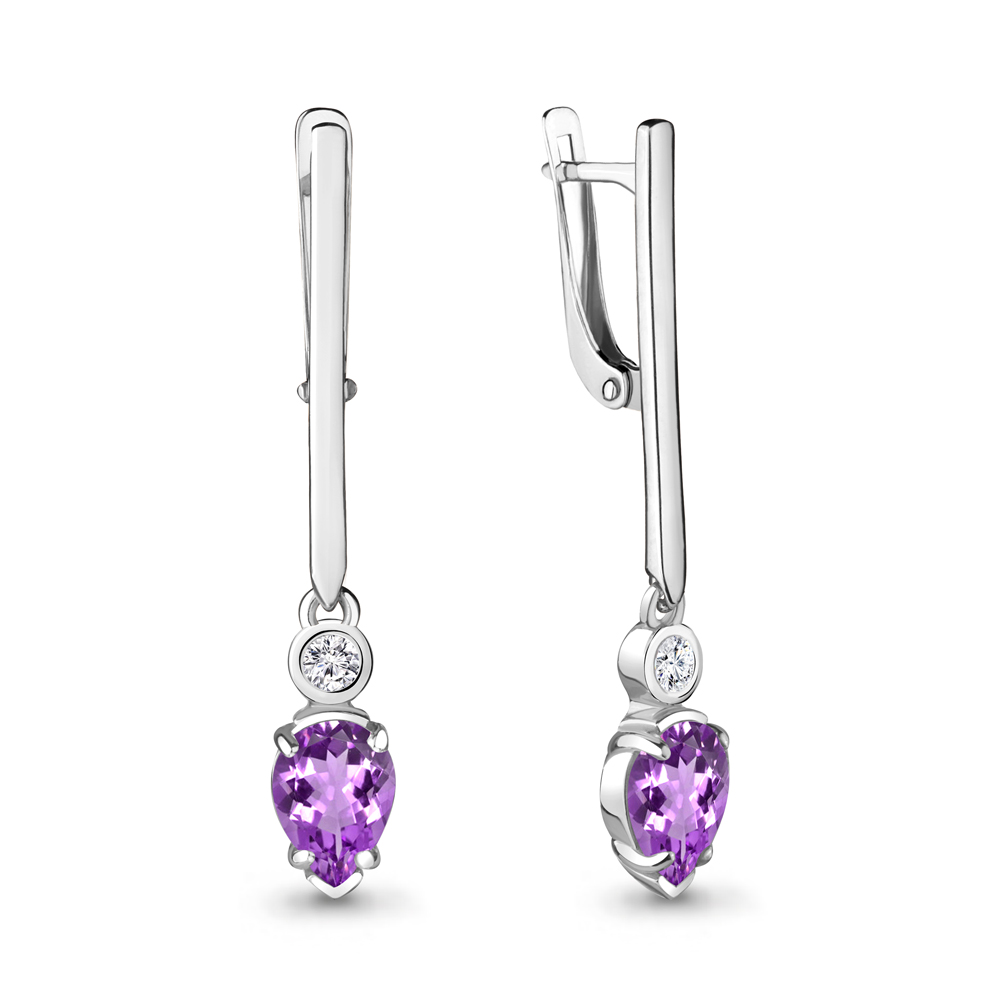 

Серьги из серебра с аметистом Aquamarine 4725404А_925_р, 4725404А_925_р