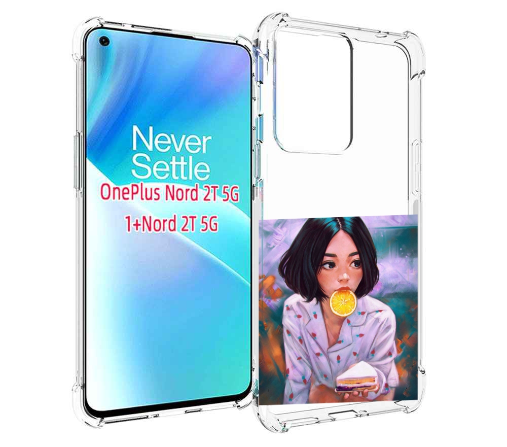 

Чехол MyPads девушка-с-чизкейком женский для OnePlus Nord 2T, Прозрачный, Tocco