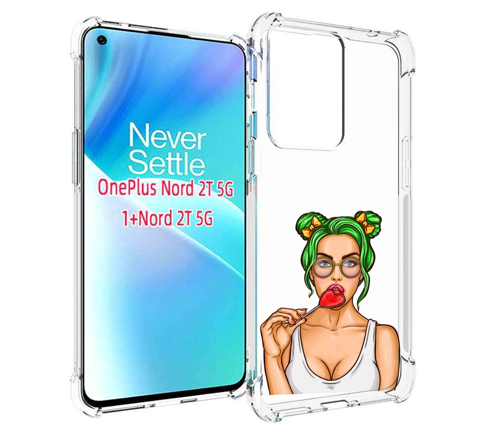 

Чехол MyPads девушка-с-чупачупсом-в-виде-сердца женский для OnePlus Nord 2T, Прозрачный, Tocco