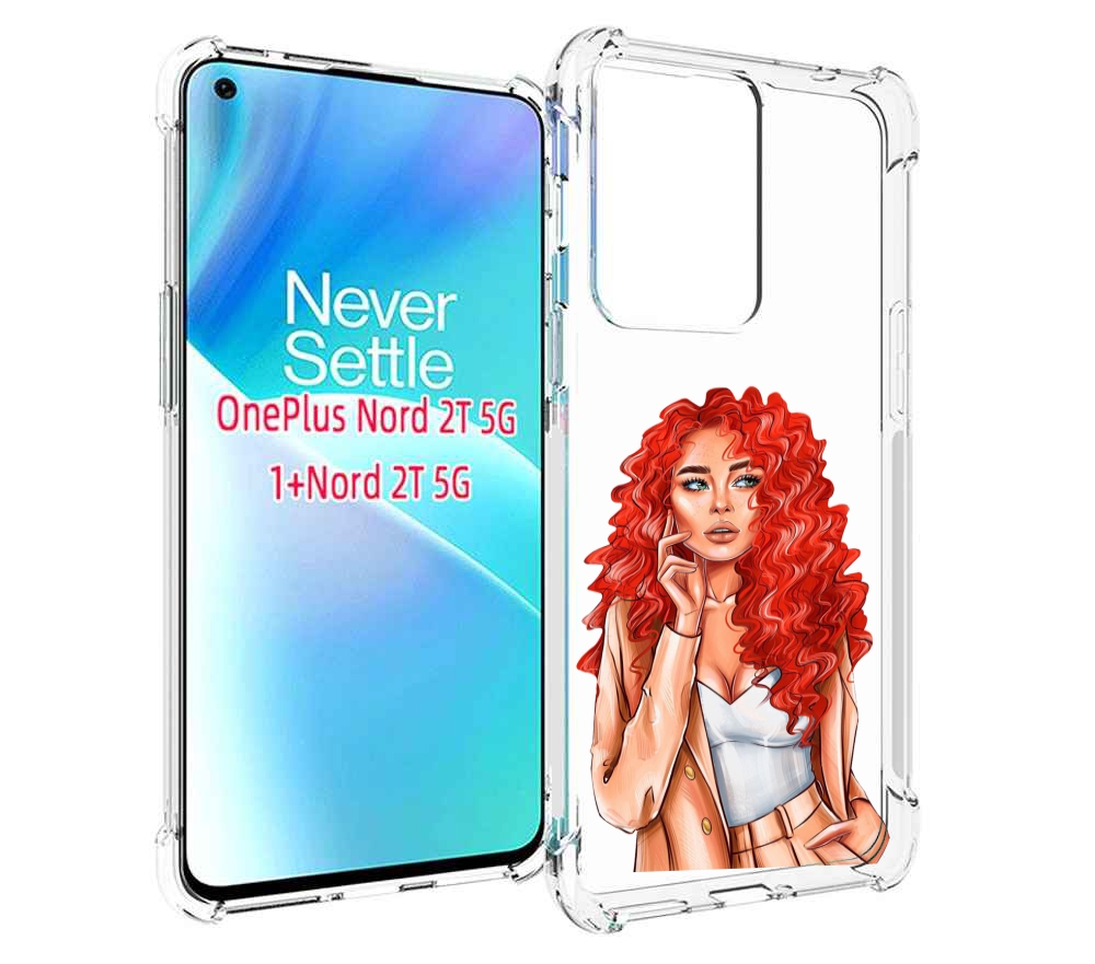 

Чехол MyPads девушка-с-яркими-волосами женский для OnePlus Nord 2T, Прозрачный, Tocco