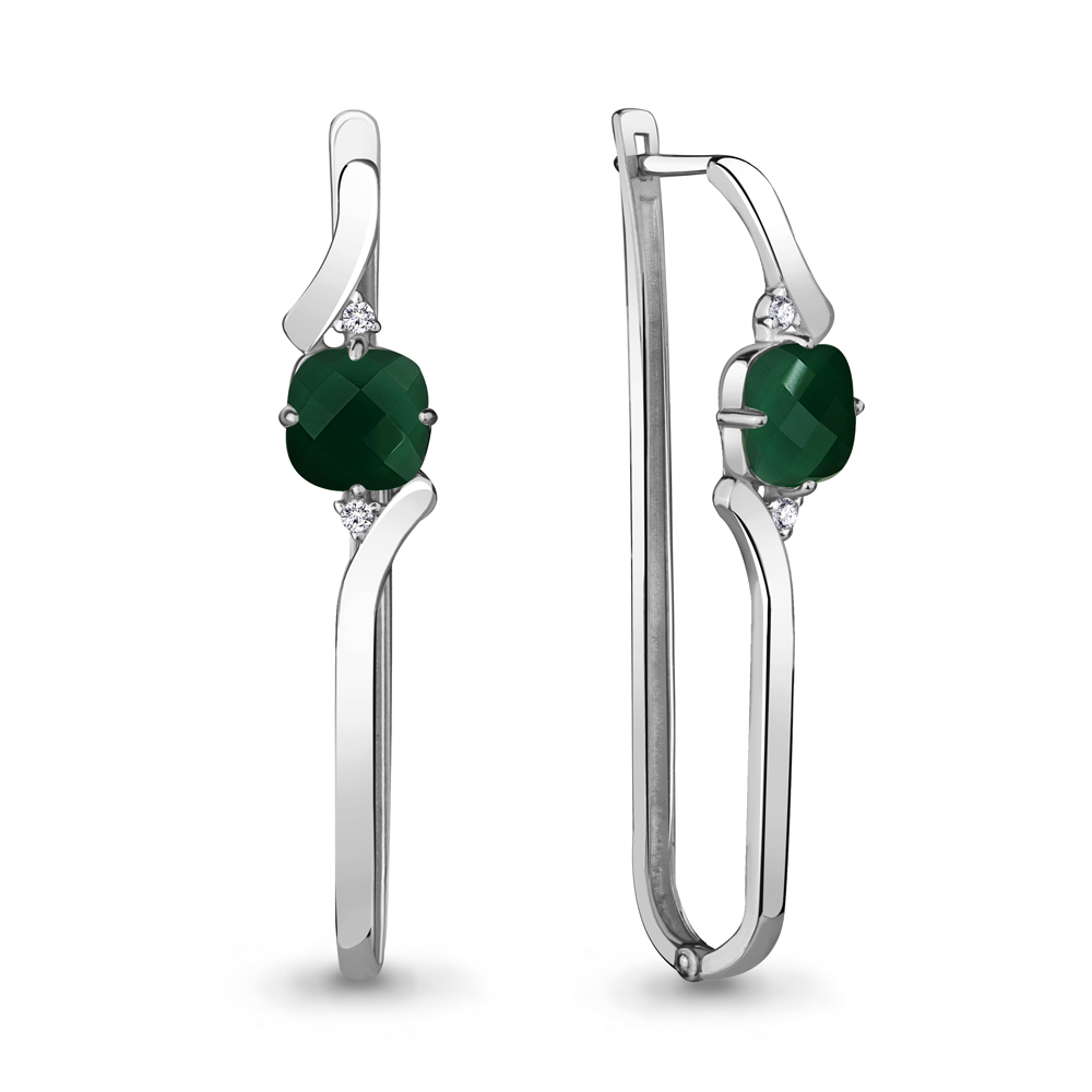 

Серьги из серебра с агатом Aquamarine 4725509А_925_р, 4725509А_925_р
