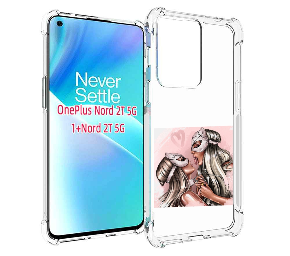 

Чехол MyPads девушки-поцелуй женский для OnePlus Nord 2T, Прозрачный, Tocco