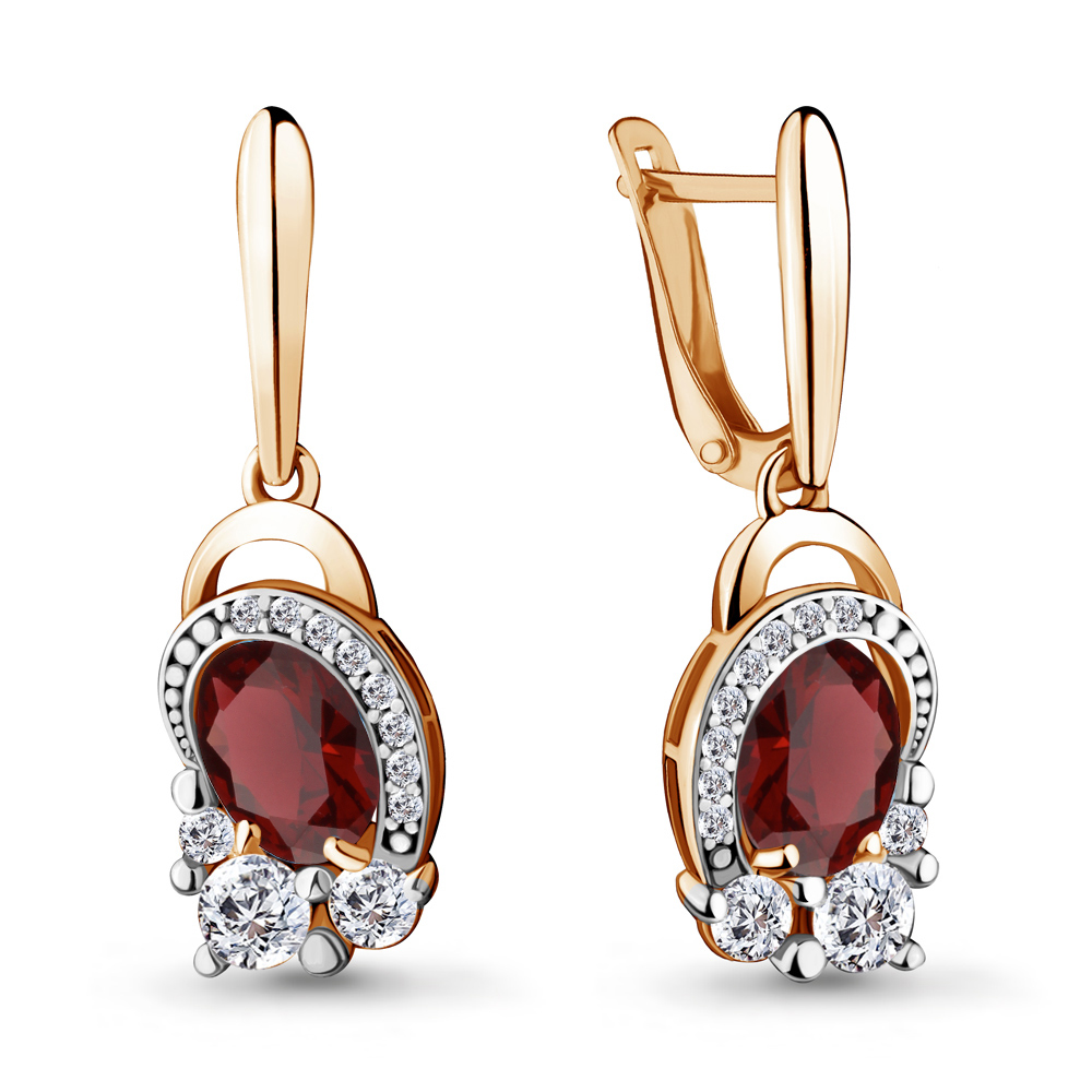 

Серьги из серебра с гранатом Aquamarine 4726303А_925_з, 4726303А_925_з