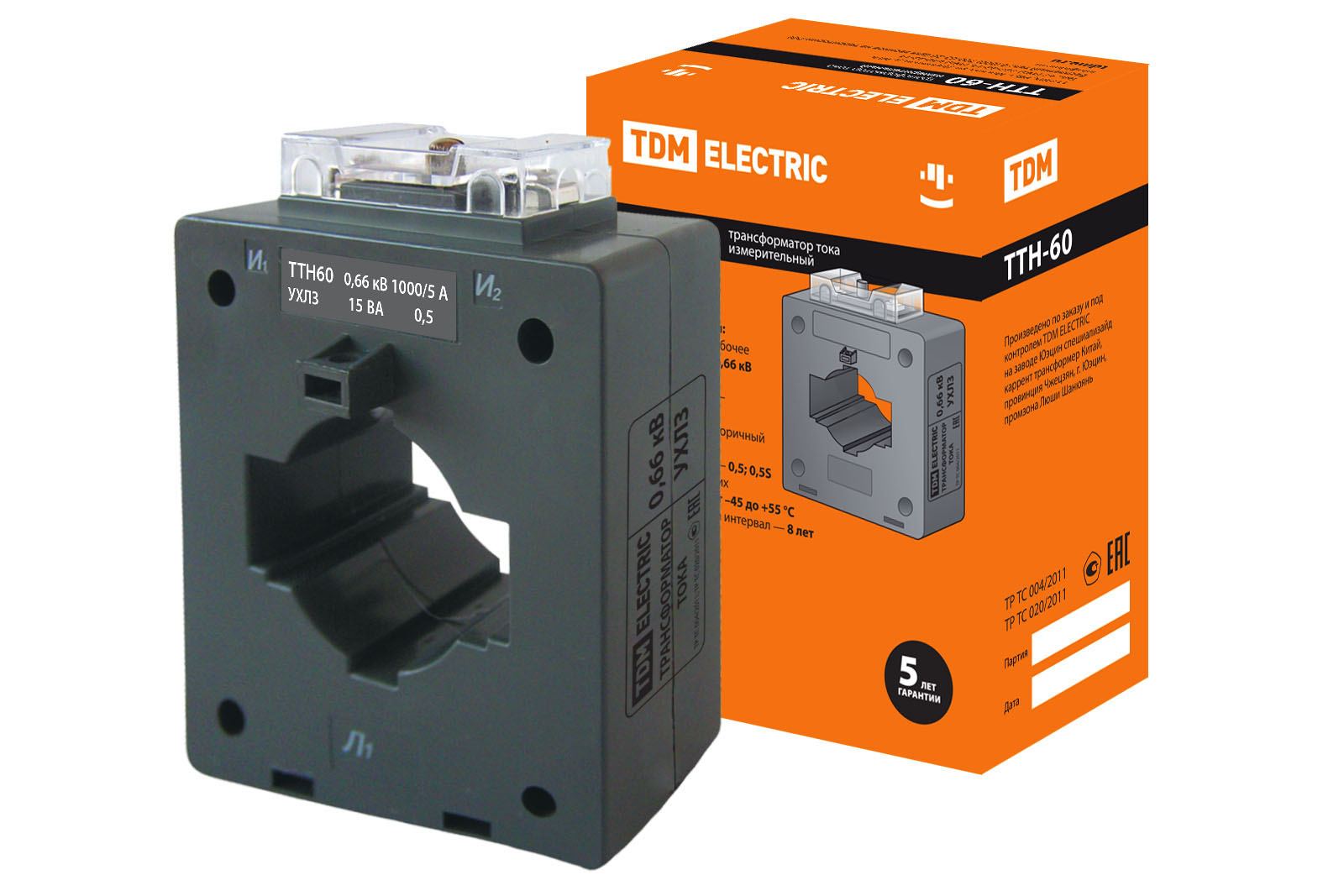 Трансформатор тока измерительный ТТН 60/1000/5-15VA/0,5-Р TDM SQ1101-1129 трансформатор тока ekf