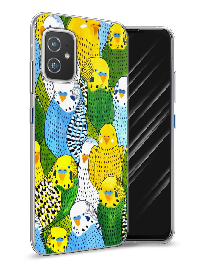 

Чехол Awog на Asus ZenFone 8 "Попугаи", Желтый;зеленый;голубой, 44450-1