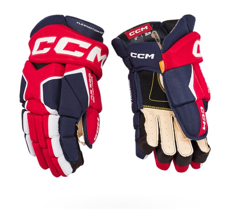 

Перчатки хоккейные CCM TACKS AS580 Senior NAVY/RED/WHITE 14, Белый;красный;синий, AS580