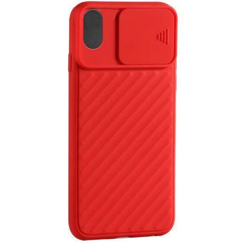 фото Чехол для iphone x/xs с защитой камеры шторка overlay (красный) ёmart