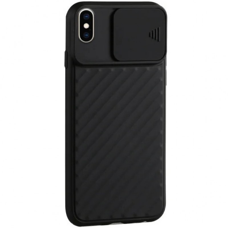 фото Чехол для iphone x/xs с защитой камеры шторка overlay (черный) ёmart